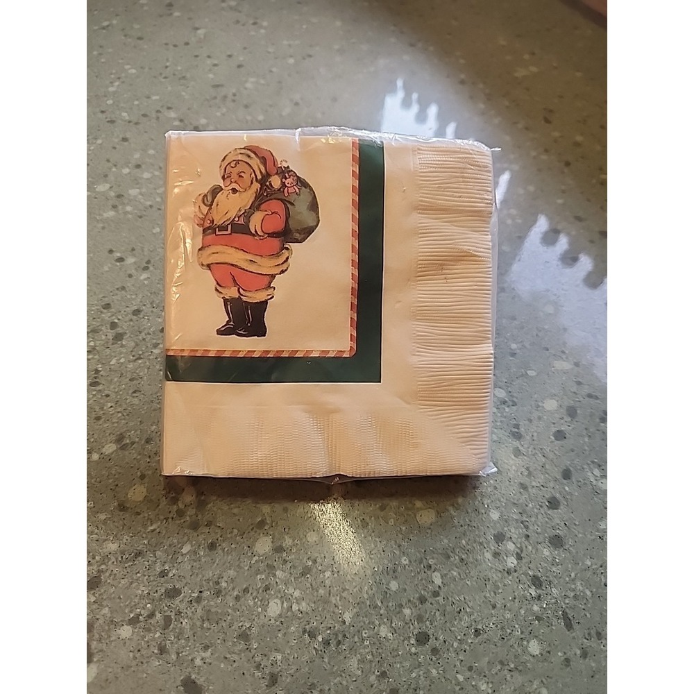 VTG Hallmark Christmas Santa Napkins, Party Holiday Festive
